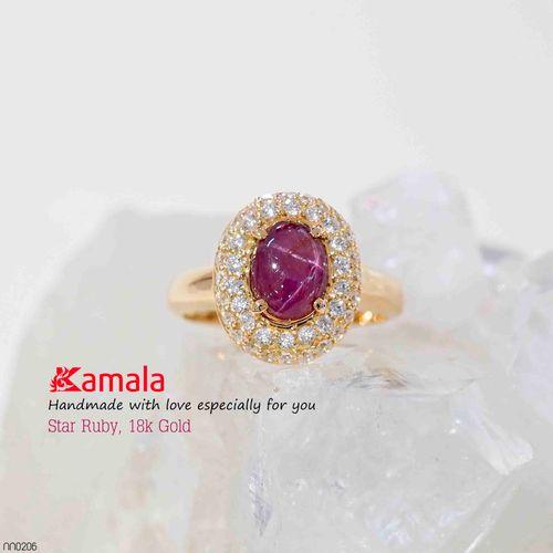 Nhẫn Ruby sao Vàng 18K đính Đá trắng cao cấp