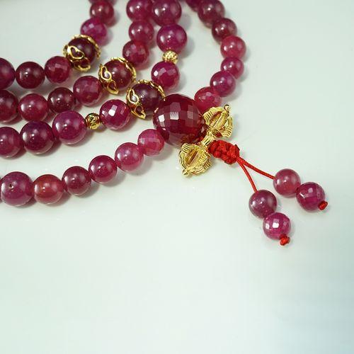 Chuỗi mala Ruby đính Pháp khí Kim Cang