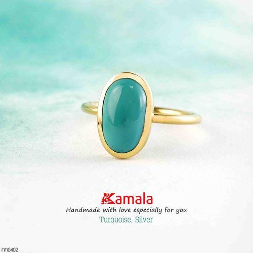 Nhẫn Turquoise Bạc cao cấp phủ vàng