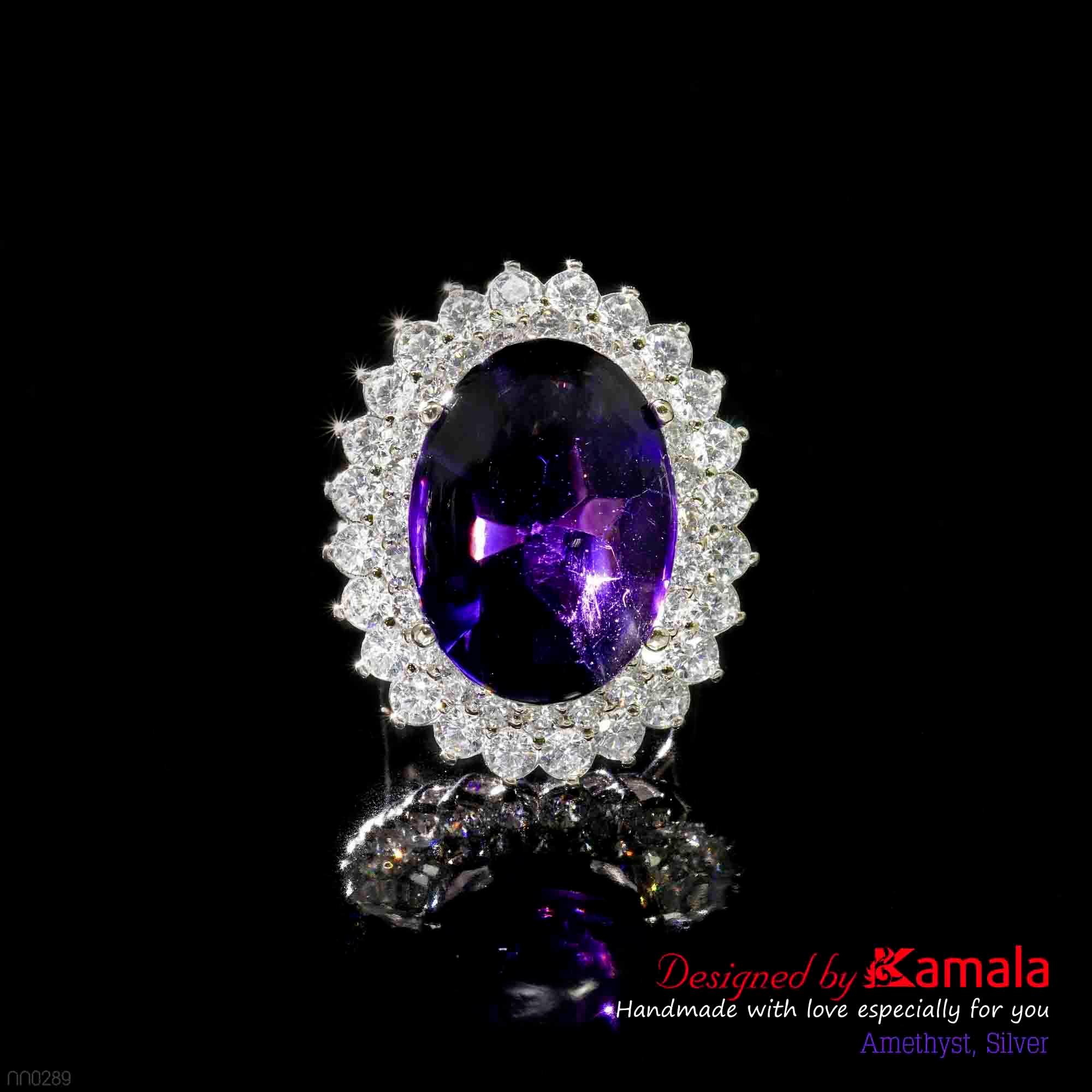 Nhẫn Amethyst Bạc cao cấp