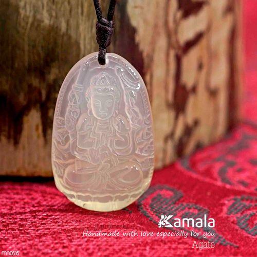 Mề đay Agate Đức Quan Âm Tứ Thủ Bồ Tát