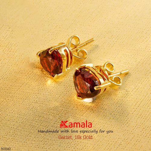 Hoa tai Garnet Vàng 18K