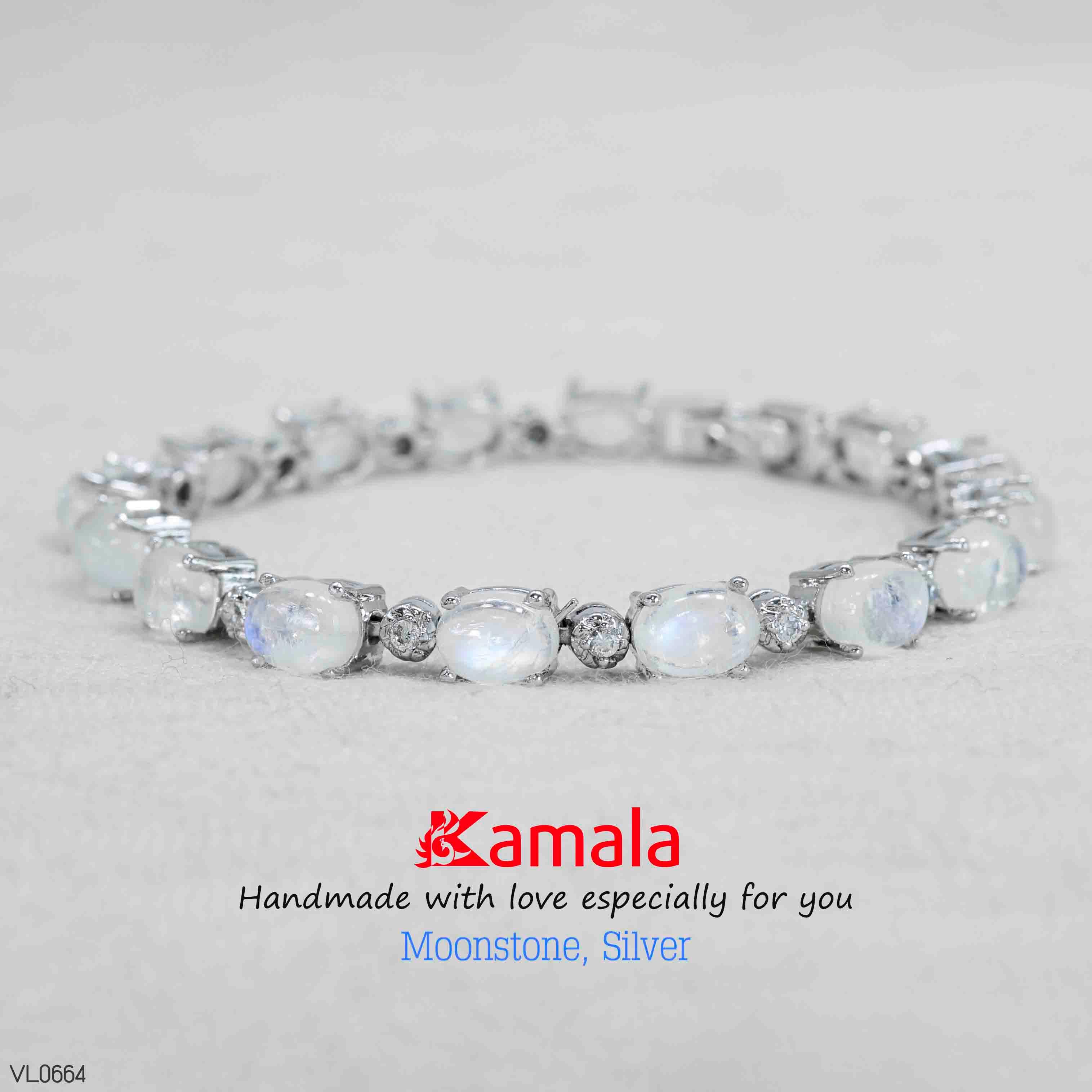 Lắc tay Moonstone Bạc cao cấp 925